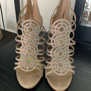 Gold shimmered high heels